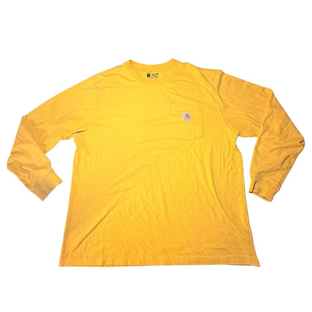 Carhartt Long Sleeve Pocket T-Shirt Yellow In Large
